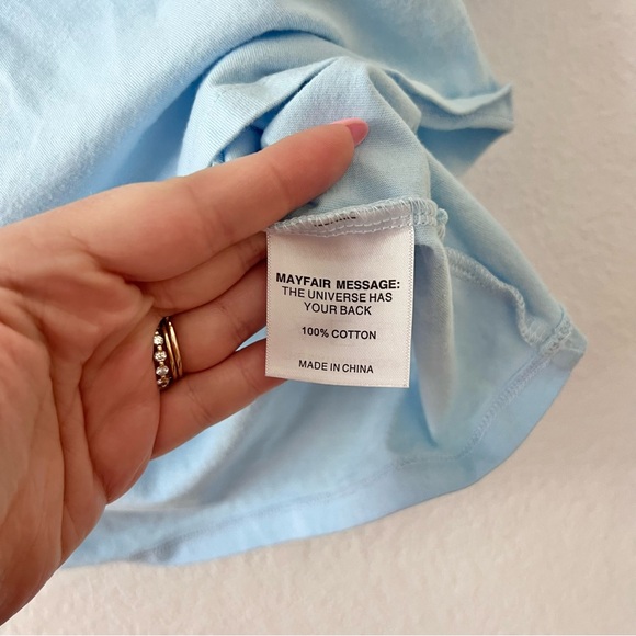 Mayfair Group Light Blue Zodiac Astrology Chart Graphic Baby Tee Sz M/L - Picture 5 of 6